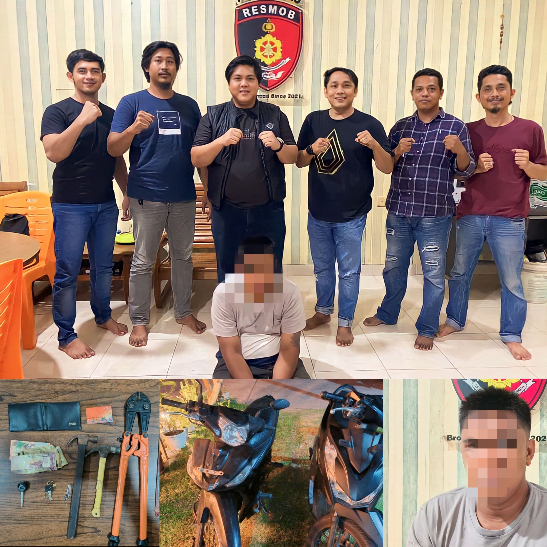 TIM JATANRAS POLDA RIAU BERHASIL UNGKAP TINDAK PIDANA CURAT (BOBOL RUMAH) DAN CURANMOR