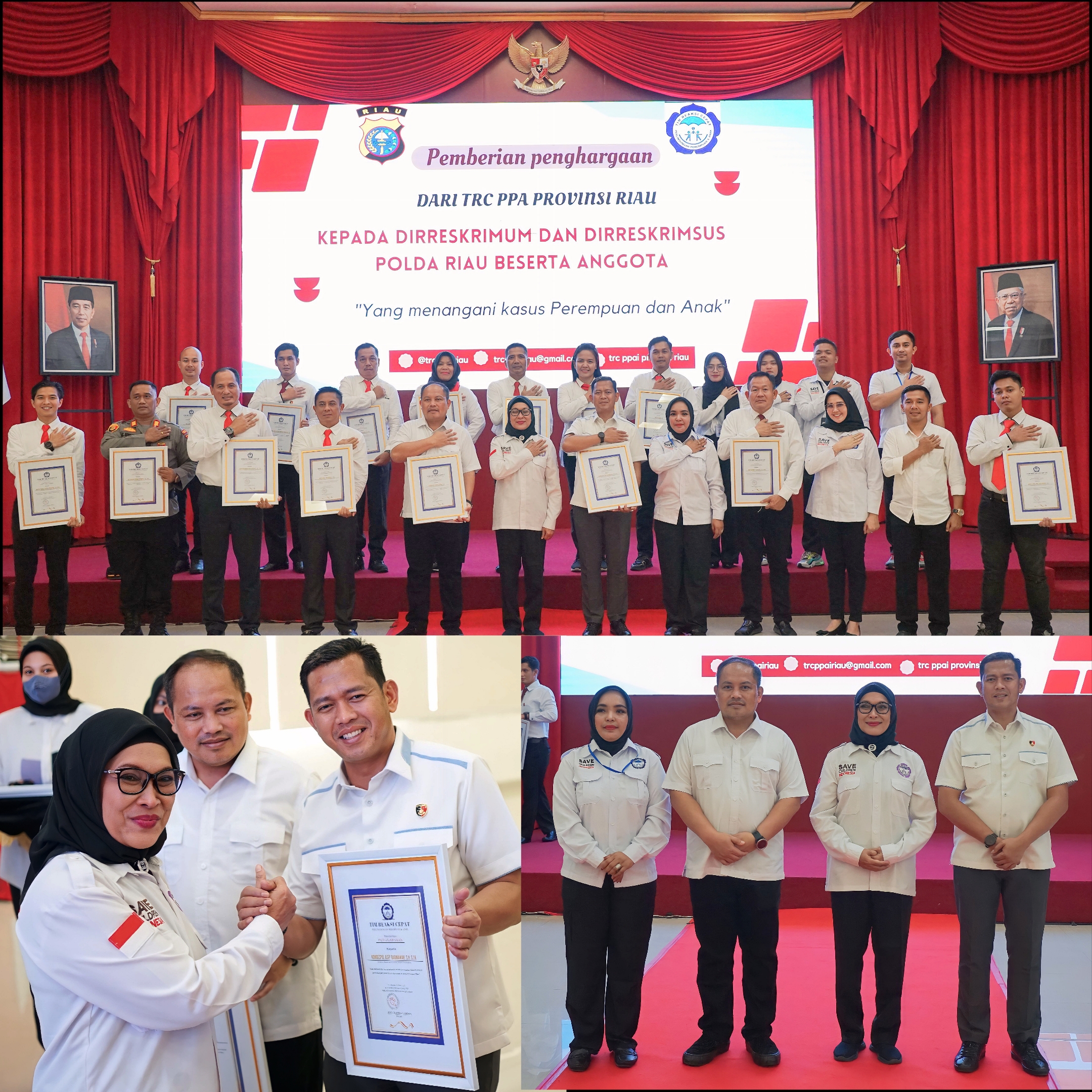 DITRESKRIMUM POLDA RIAU TERIMA PENGHARGAAN DARI TRC PPA PROVINSI RIAU