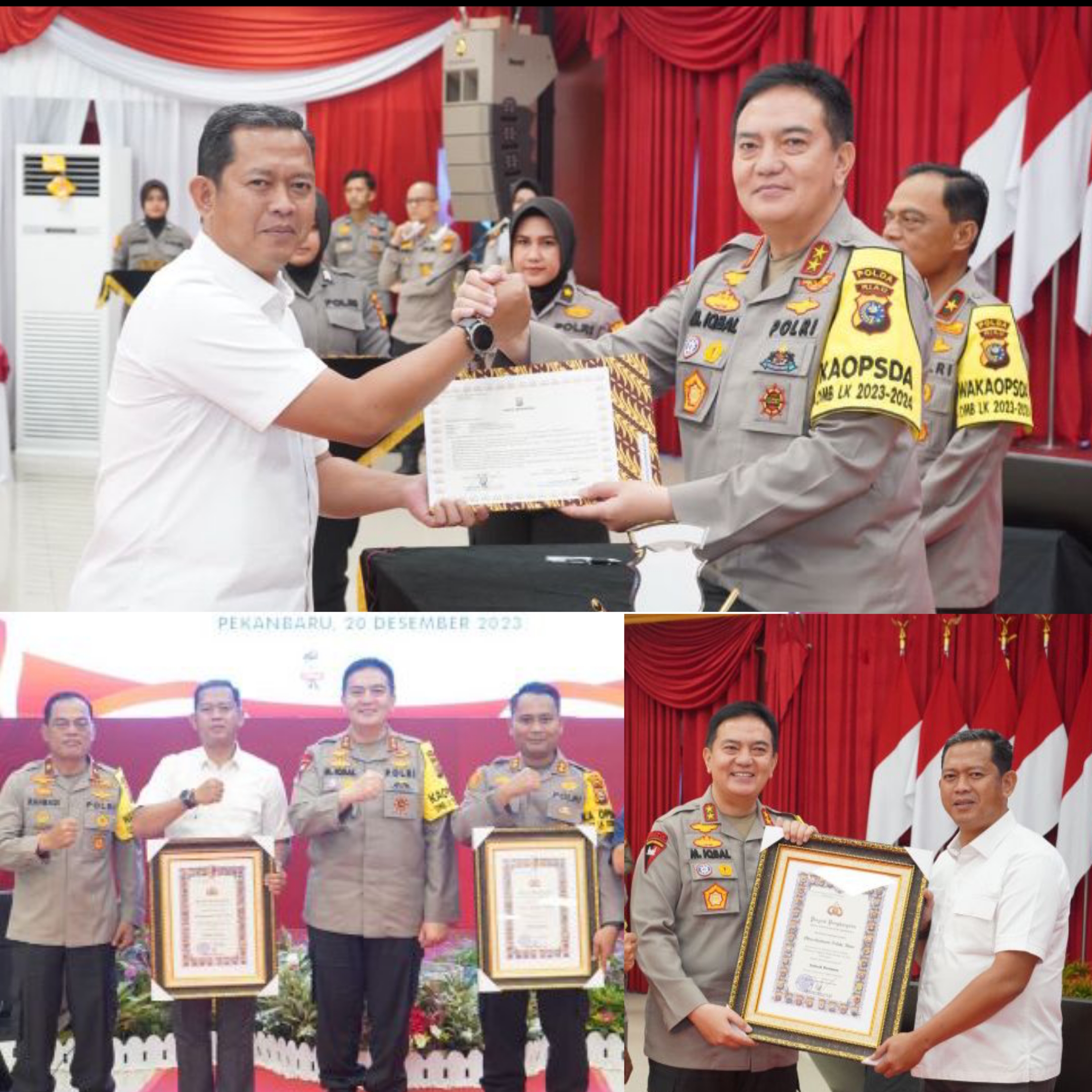 Mendapatkan Penghargaan Terbaik Pertama dari Kapolda Riau atas prestasi dan kinerja dalam realisasi anggaran belanja T.A 2023