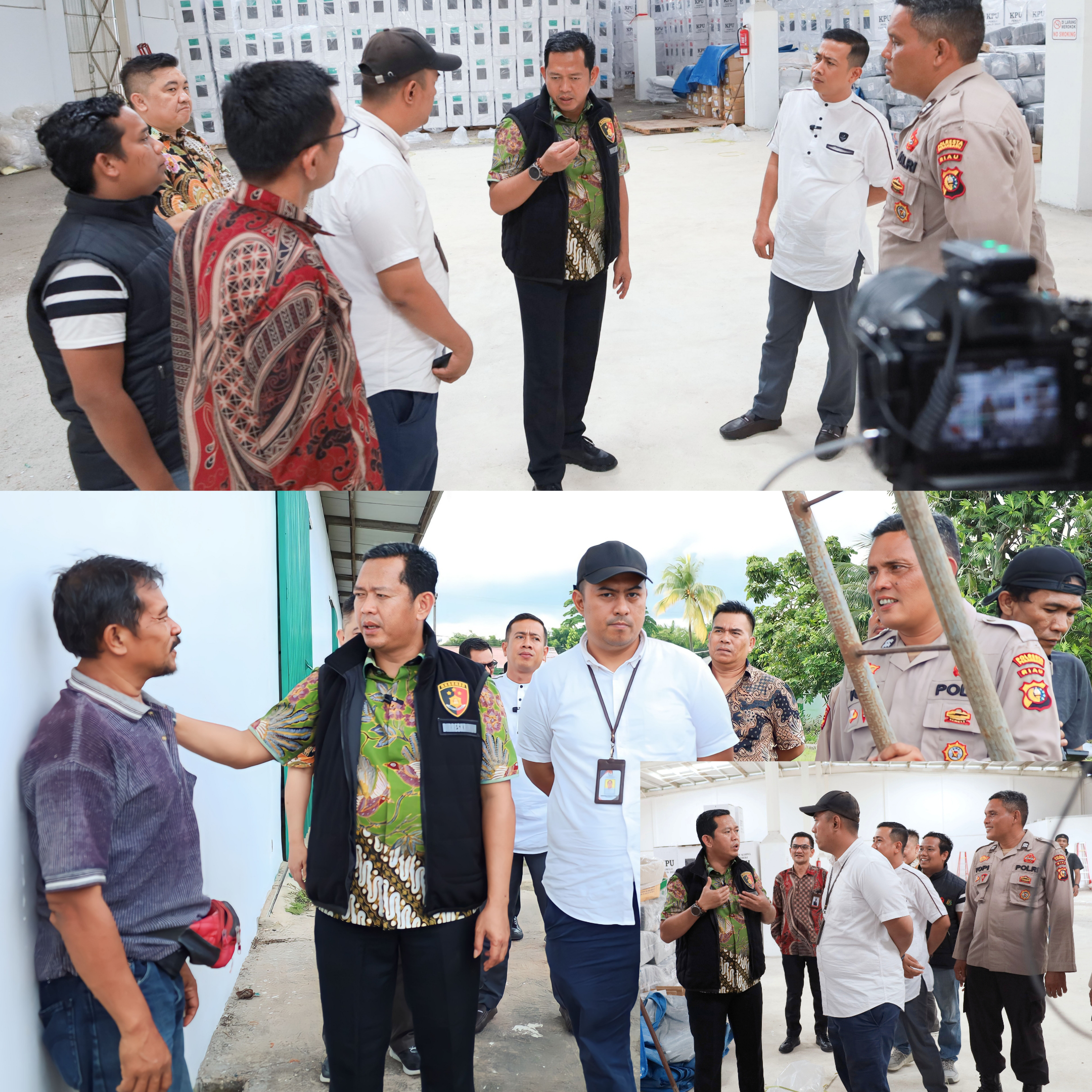 Dirreskrimum Polda Riau melaksanakan kegiatan pengecekan ke Gudang Kotak Suara KPU
