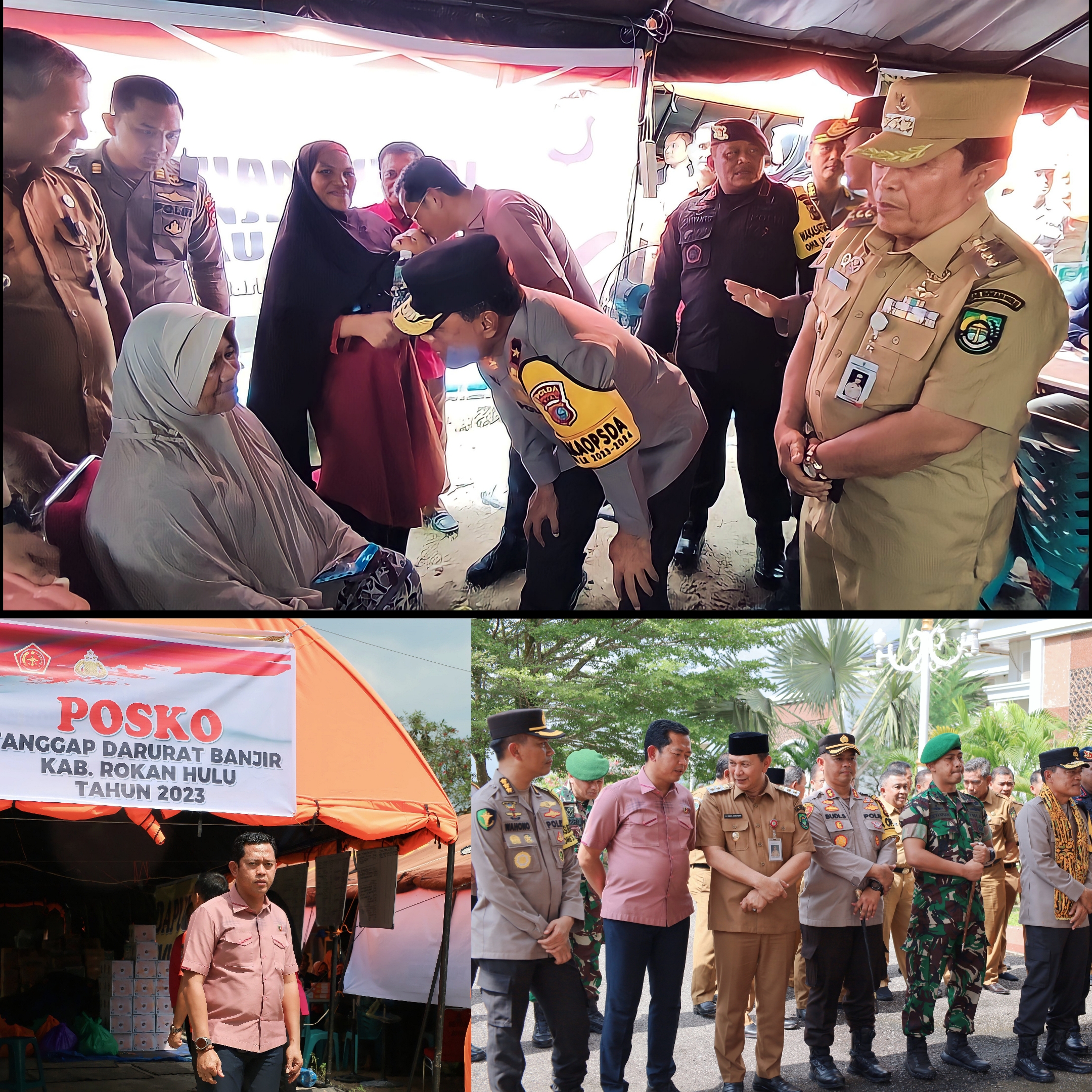 WAKAPOLDA RIAU SERTA DIDAMPINGI DIRRESKRIMUM POLDA RIAU MELAKUKAN PENINJAUAN LOKASI BANJIR
